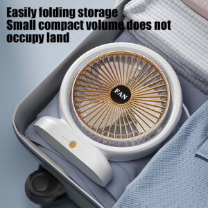 Desktop Fan Rechargeable, Mini Table Fan, Powerful Electric Fan with? Adjustable Wind Speeds, Portable USB Fan for Home Office and Outdoors | Three-Speed Mini Desktop Fan with Colorful LED Lights ? USB & Battery Powered - Random Color? - Image 5