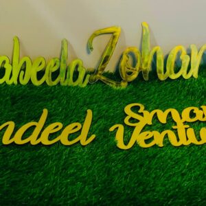 Customize Golden Shining Mirror Acrylic Names - Image 1
