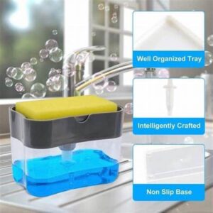 2-in-1 Soap Pump Dispenser with Sponge Holder ? Kitchen Sink Liquid Soap Dispenser for Easy Dishwashing (Without Sponge) - Image 4