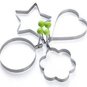 Pack of 4 Egg Shaper Kitchen Tools Star, Heart, Round, Flower Shaped Stainless Steel -  (random color ) - Image 2