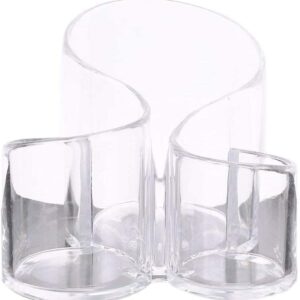 3 Compartment Acrylic Multi-Purpose Brush Cosmetic Organizer - Image 1