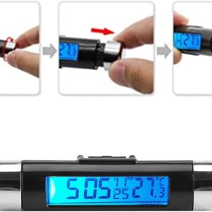 LCD Display Digital Clip-on Car Clock Thermometer Temperature Meter Gauge Automotive Mini Clock Monitor - Image 2
