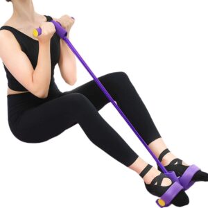 Foot Pedal Resistance Band Elastic Sit-Up Pull Rope Yoga Fitness Gym - Elastic Pull Ropes Tummy Trimmer (Random Colors) - Image 4