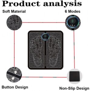 EMS Foot Massager Mat Electric USB Charging Smart Display Tens Acupuncture Feet Cushion Blood Circulation Pad Health Care Home (Without Box) - Image 2
