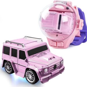 Mini Car with Remote Control Mini Remote Control Car Watch Racing Car USB Charging Cartoon RC Small Car Kids Toys (random color ) - Image 4