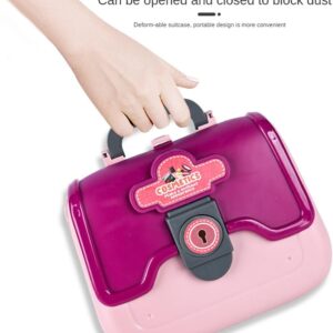 24 PCS Girls Fashion Beauty Salon Toys, Early Education Toys, Kids Makeup Kit, Dress Up Pretend Play with Toy Hairdryer, Comb, Portable Case, Premium Gifts for Toddler Girls (Cosmetic bag) - Image 4
