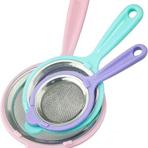 Colorful Stainless Steel Mesh Tea Strainer with Plastic Handle ? Fine Sieve for Kitchen Use - Image 1