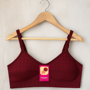 Jersey Print Bra ? Comfortable Everyday Wear (Maroon) - Image 2