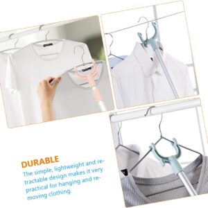 Extendable Telescopic Clothes Fork, Adjustable Laundry Hanging Fork with Hook (random color) - Image 2