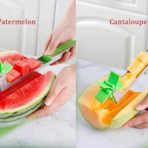 Windmill Watermelon Cube Cutter | Watermelon Slicer Cutter, Stainless Steel Watermelon Cutter Wheel Fruit Knife Melon Knife Corer Kitchen Gadgets, Practical Tool for Fruit Vegetable Salad - Image 1