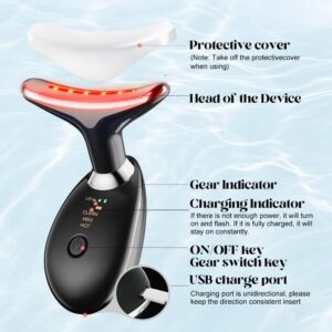 Massager for Face Lifting Facial Massagers EMS Neck Eye Massage Instrument Vibrator Microcurrents Red Light Therapy Anti Wrinkle - Random Color - Image 3