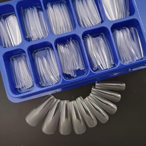 (square shape )Artificial Nails 100pcs With Nail Glue, Beautiful Fancy Fake Nails ,Acrylic Nails Kit Transparent & Natural False Nail - Image 5