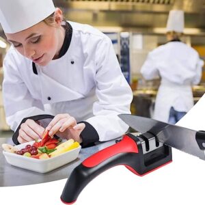 3-in-1 Knife Sharpener With Fruit And Meat Knife Peeler.3-Stage Diamond Coated Knife Sharpener,Kitchen Helper Three-piece Knife Sharpener Set With a Knife Ceramic peeler - Image 2