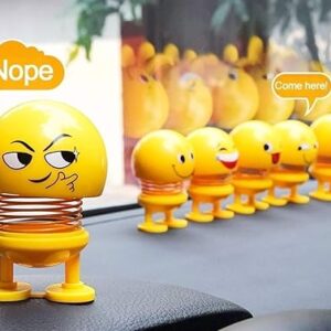 6 Pcs Cute Emoji Bobble Head Dolls Dancing Toys for home and car decoration - Image 2
