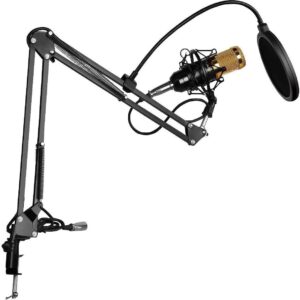 Professional Condenser Microphone - Podcast Mic Set Condenser Microphone With Rechargeable Auxiliary Background For Karaoke Singing, Youtube Recording Mic Set For Youtube | Mic Kit - Image 3