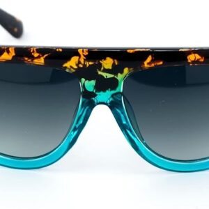 Gradient Oversized Square Sunglasses ? Tortoiseshell & Aqua Blue - Image 5