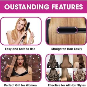 Hair Straightening Comb/Brush, Curling Comb Dual-Purpose Hair Straightener Styling Comb, Splint Does Not Damage The Inner Buckle for Professional Salon at Home (Random colors) - Image 4