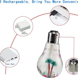 USB Air Humidifier | Bulb Humidifier Lamp Shape | Decorative Lights Diffuser, Purifier Atomizer With Colorful LED Night Light for Office Desk, Bedroom, Living Room, Home Decor - Image 2