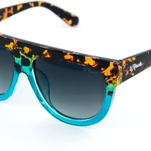Gradient Oversized Square Sunglasses ? Tortoiseshell & Aqua Blue - Image 4