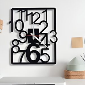 BIG Modern Style Rectangle Shape Numbers Wall Clock Wall clock Wooden material. - Image 1