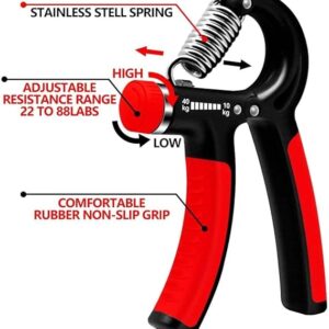 Hand Grip Strengthener Adjustable Resistance Wrist Strengthener Forearm Gripper Hand Workout Squeezer Grip Strength Trainer Without Counter (Random colour) Made in China - Image 3