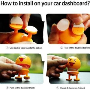 6 Pcs Cute Emoji Bobble Head Dolls Dancing Toys for home and car decoration - Image 1