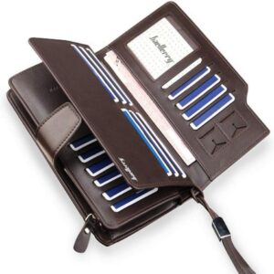 Baellerry Men's Leather 2nd Bag, Large Capacity, Coin Purse, Zip Around Wallet, 23 Card Slots, Luxury, Handle, Long Wallet, Gift Compatible - Black - Image 4