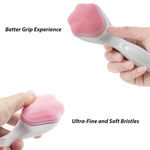 1 pcs Silicone Face Scrubber Exfoliating Brush, Manual Handheld Massager, Facial Cleansing and Blackhead Scrubber, Soft Bristles for Face Skincare (Random Color) - Image 3