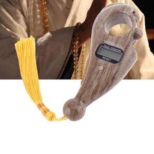 Digital Counter with Qibla Compass and Rotating Prayer Beads Portable Finger Tasbeeh Japa (random color) - Image 3