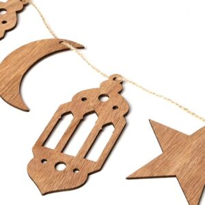 Ramadan Kareem Decorations chain Wooden material (10pec) - Image 4