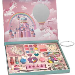 Beauty Makeup Kit for Doll Girls Children's Cosmetics Makeup Eyeshadow Palette Nail Polish Blush Carrying Box Cosmetic Bag Set - Image 5