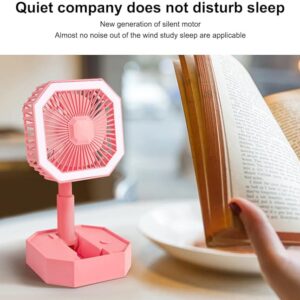 Portable Folding Fan | Desktop Fan Retractable Adjustable Table Cooling Plastic Fan | Summer Outdoor Indoor Work Personal with Night Light (Random Colors) - Image 4
