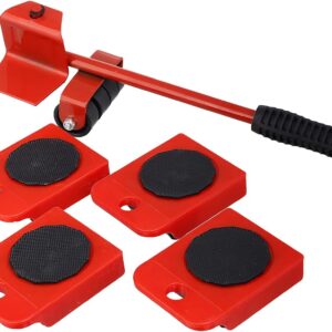 (5 in 1) Heavy Furniture Move Tool Transport Lifter Shifter Moving Kit Slider Remover Rolling Wheel Corner Mover Set - Image 1