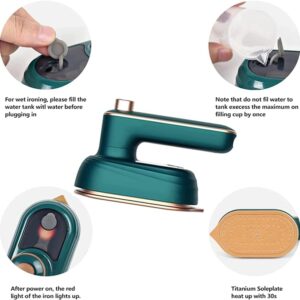 Portable Handheld Steam Iron, 180? Rotatable Professional Mini Steam Iron for Clothes, Foldable Travel Garment Steamer Micro Steam Iron for Home Travel - Image 3