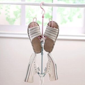 Shoe drying stand | Hanging Racks for Balcony, Cabinet, Cup Board | Hook Racks Organizer (Pink) - Image 5