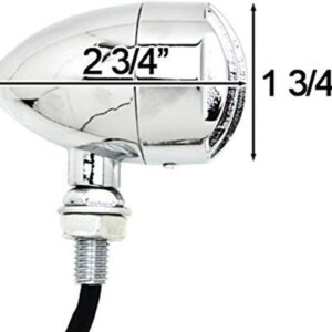 4 pcs 12V Universal Motorcycle Grill Turn Signal Lights ? Amber LED, Chrome Body, Compatible with Honda, Yamaha, Kawasaki, Sportster 1200, and More. - Image 1