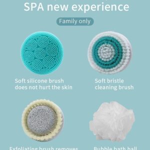 CNAIER Bath and Body Scrub Electric Brush Set - Rechargeable 4 in 1 (Random Color) - Image 4