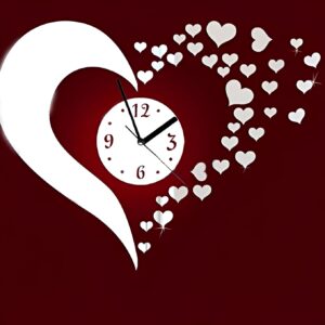 Heart Shape Acrylic Wall Clocks (SLIVER) - Image 3