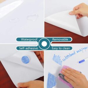Self-Adhesive Whiteboard Wall Decal Sticker | Strong & Durable Dry Erase Wall Paper | Message Board Peel Stick White Board with 1 Marker for Kids Drawing (White Color) - Image 5