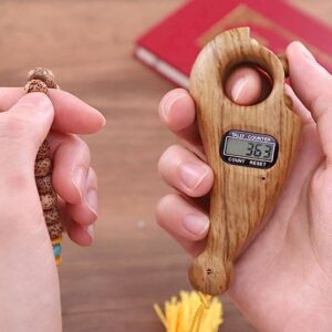 Digital Counter with Qibla Compass and Rotating Prayer Beads Portable Finger Tasbeeh Japa (random color) - Image 4