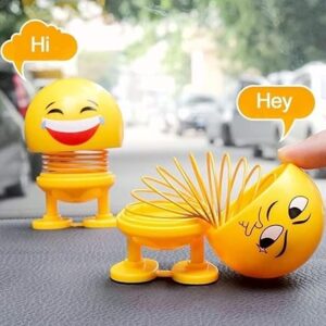 6 Pcs Cute Emoji Bobble Head Dolls Dancing Toys for home and car decoration - Image 3