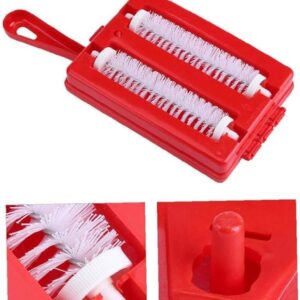 Handheld Carpet Table Crumb Sweeper Plastic Dual Brush Cleaner Collector Roller (random color) - Image 3
