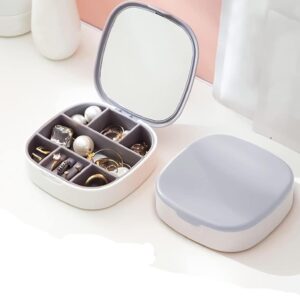 Small Jewellery Box, Jewellery Box, Portable Jewellery Box, Girls' Earrings, Cut Necklace Box, Can Be Placed in the Bag of the Bag at Home (Pink Or Silver Colors) (Random Colors) - Image 2