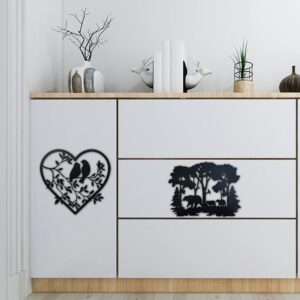 Love birds Wall hanging | Wall Art Decor | Door Sign | Home Decoration | Garden Ornament Stain | Glass Window Hanging Christmas - Image 3