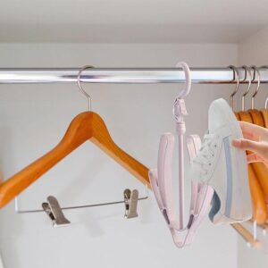Shoe drying stand | Hanging Racks for Balcony, Cabinet, Cup Board | Hook Racks Organizer (Pink) - Image 4