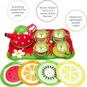 Fruit Theme Tea Party Play Set ? 14PCS Colorful Pretend Tea Set for Kids with Cups, Teapot, Saucers & Accessories ? Fun Role Play Toy for Toddlers & Girls ? Ideal for Birthday Gifts & Playdates - Image 3