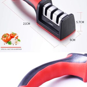 3-in-1 Knife Sharpener With Fruit And Meat Knife Peeler.3-Stage Diamond Coated Knife Sharpener,Kitchen Helper Three-piece Knife Sharpener Set With a Knife Ceramic peeler - Image 3