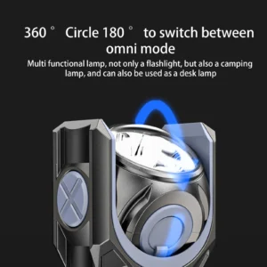 360 Degree Rotating Flashlight Outdoor Led Flashlight Rechargeable Torch for Camping Outdoor Emergency Use - Image 5