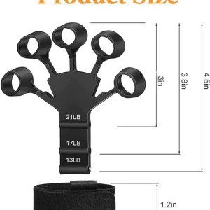 Adjustable Finger Strengthener Hand Grip Trainer ? 13LB to 21LB Resistance, Finger Exerciser for Guitar, Fitness & Rehab