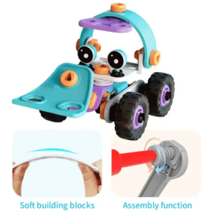 DIY Soft Rubber Building Puzzle Truck Toy Set for Kids ? Creative 3D Assembly Construction Vehicle Toy with Flexible Pieces, Safe Educational STEM Learning Toy for Toddlers and Children - Random Color - Image 3